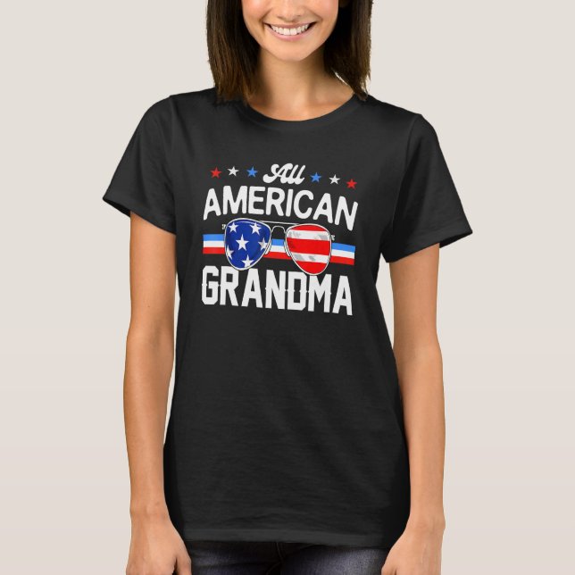 All American Grandma 4th of July Family Matching S T-Shirt (Front)