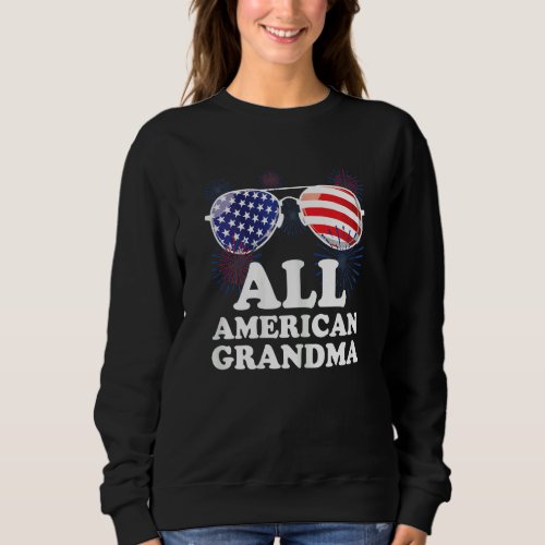 All American Grandma 4th Of July Matching Family P Sweatshirt