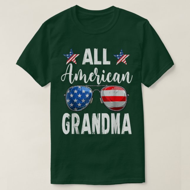 All American Grandma Matching Family Fourth 4th of T-Shirt (Design Front)