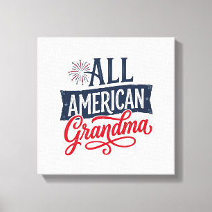All American Grandma Patriotic Firework Design_1 Canvas Print