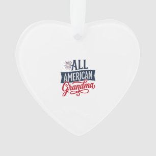 All American Grandma Patriotic Firework Design_1 Ornament