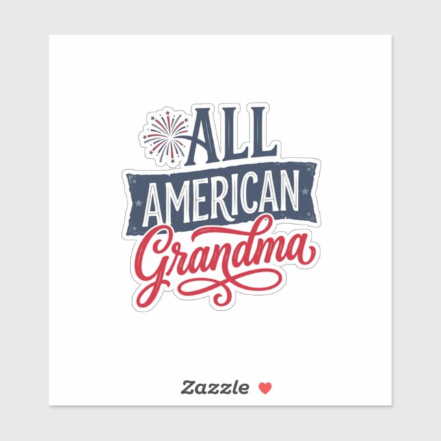 All American Grandma Patriotic Firework Design_1 Sticker (Sheet)