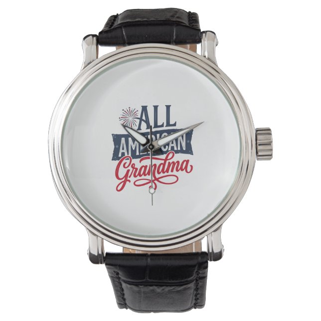 All American Grandma Patriotic Firework Design_1 Watch (Front)