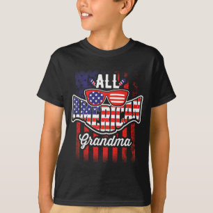 All American Grandma Usa Flag Vintage Funny Comfor T-Shirt