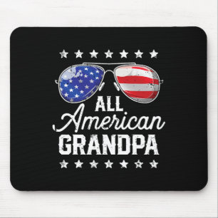 All American Grandpa 4th Of July Family Matching S Mouse Pad