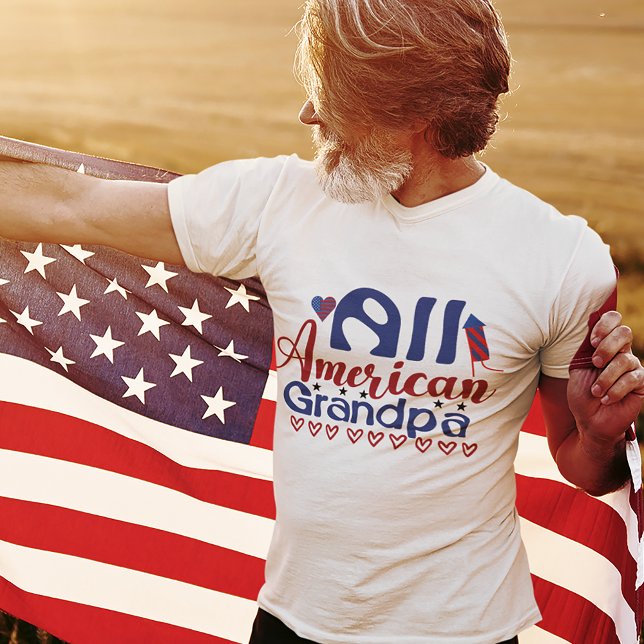 All American Grandpa 4th of July Grandfather T-Shirt (Creator Uploaded)