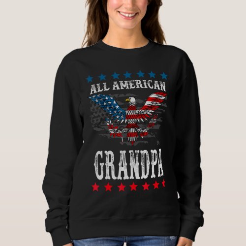 All American Grandpa 4th Of July Sunglasses Family Sweatshirt