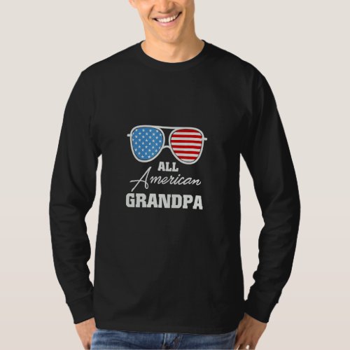 All American Grandpa 4th Of July Sunglasses T_Shirt