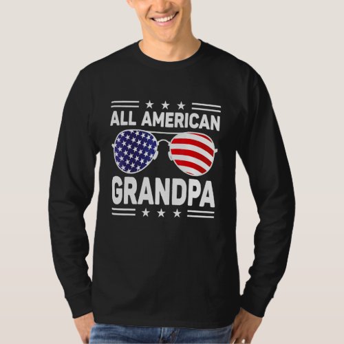 All American Grandpa 4th Of July Sunglasses Us Fla T_Shirt
