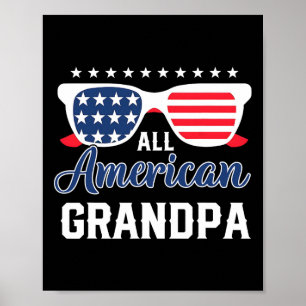 All American Grandpa 4th Of July Usa Sungles Mens  Poster