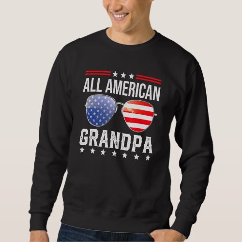 All American Grandpa Matching Family Fourth 4th Of Sweatshirt