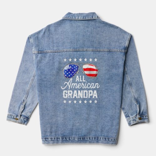 All American Grandpa Sunglasses  Denim Jacket