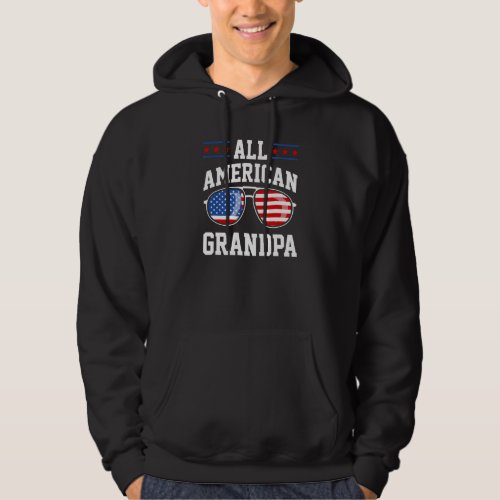 All American Grandpa Usa Distressed Patriotic 4th  Hoodie