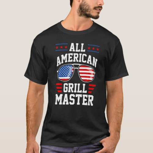 All American Grill Master Usa American Flag Patrio T_Shirt