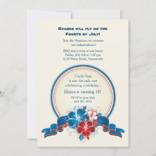 All American Hibiscus Invitation