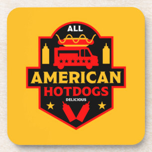All American Hotdogs Foodies   Beverage Coaster