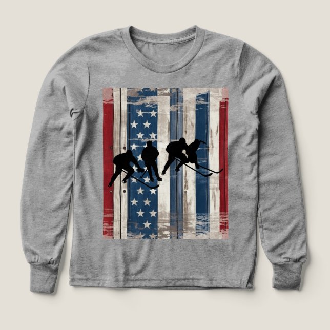 All-American Kids Hockey Gear T-Shirt Tri-Blend Shirts (Design Front)