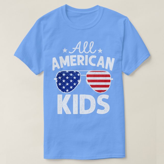 All American  Kids Sunglasses 4th of July T-Shirt (Design Front)