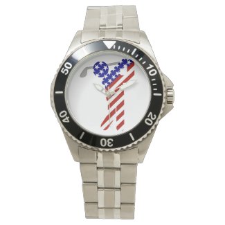 All American Male Golfer Wristwatch