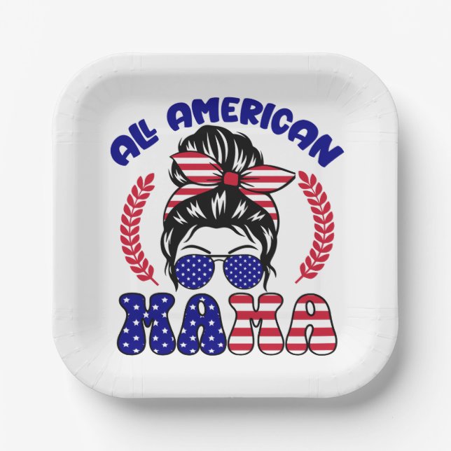 All American Mama  Paper Plates (Front)