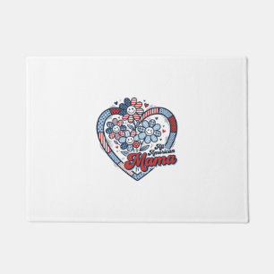 All American Mama Patriotic Flower Shirt Design_1 Doormat