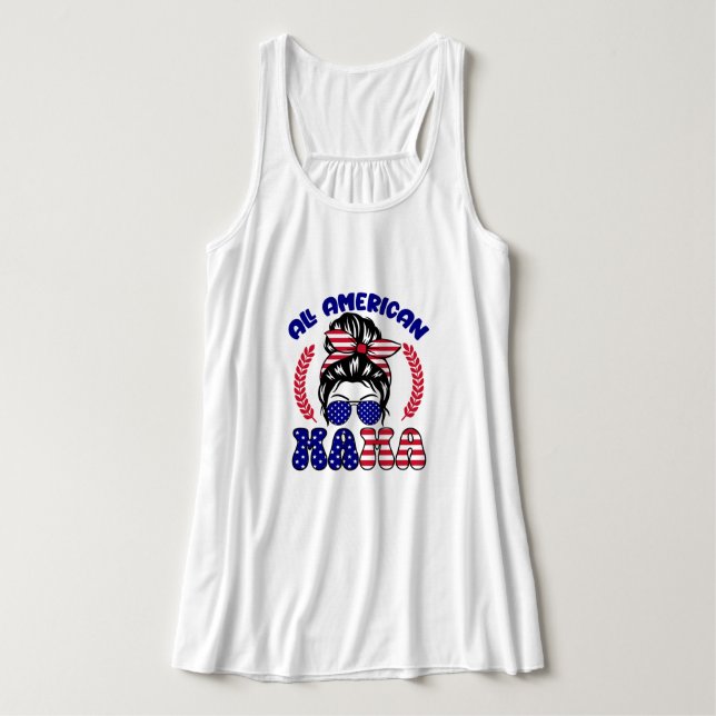 All American Mama  Tank Top (Design Front)