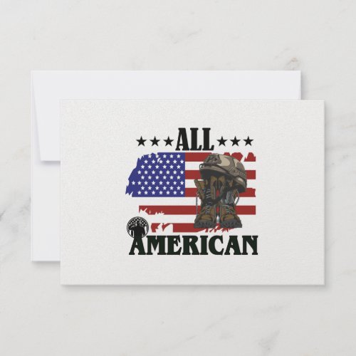 All American Military Boots 4th Of July Thank You Card