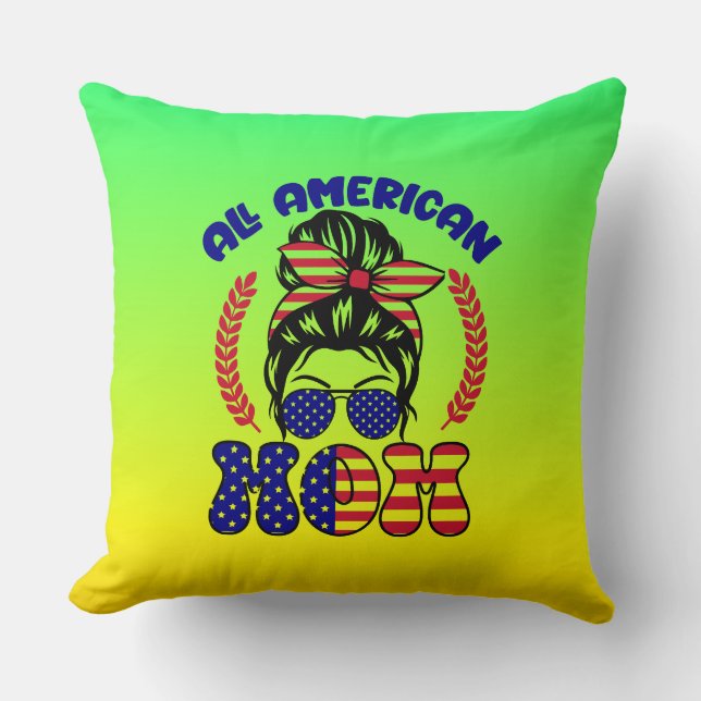 All American Mom-32169 Throw Pillow (Front)