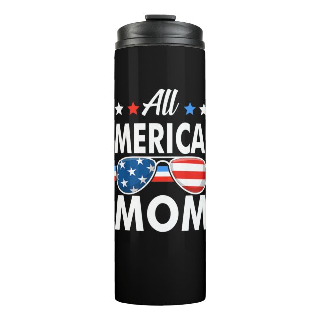 All American Mom 4th of July Family Matching Thermal Tumbler (Front)