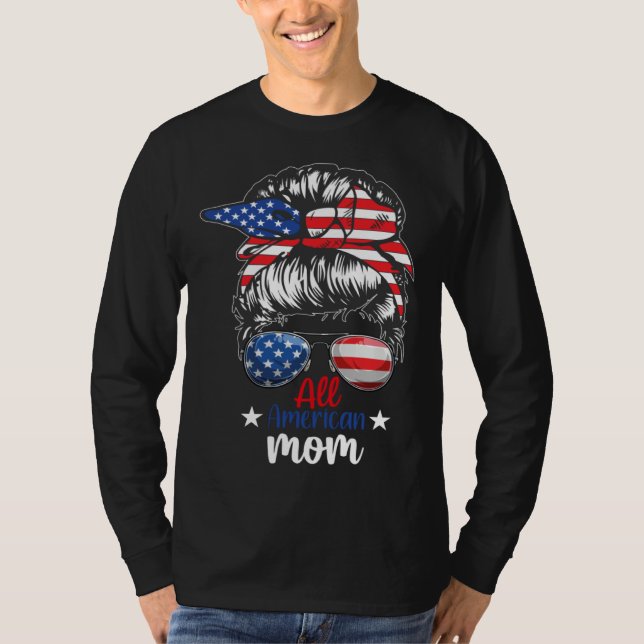 All American Mom 4th of July Party T-Shirt (Front)