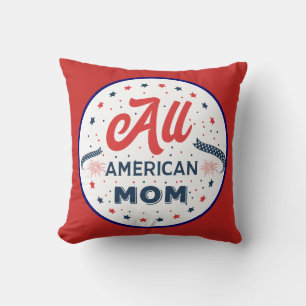 All American Mom Throw Pillow