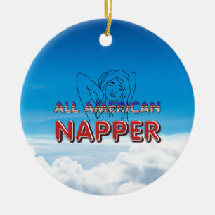 All American Napper Ceramic Ornament