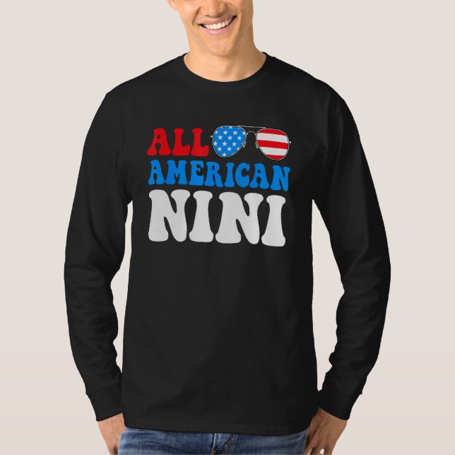 All American Nini American Flag 4th of July Patrio T-Shirt (Front)