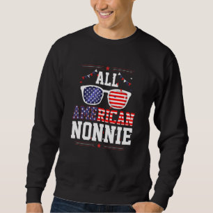 All American Nonnie 4th of July US Flag Sunglasses Sweatshirt