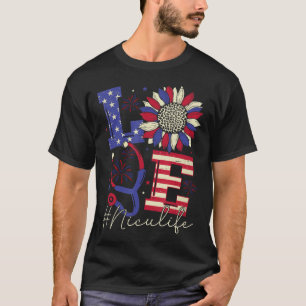 All American Nurse Scrub Memorial Day 4th of July T-Shirt