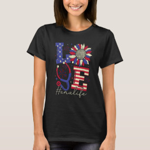 All American Nurse Scrub Memorial Day 4th Of July T-Shirt