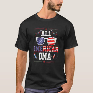 All American Oma 4th of July US Flag Sunglasses Fa T-Shirt