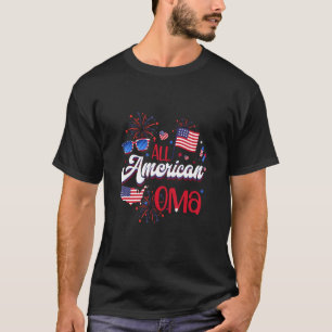 All American Oma Women American Flag 4th of July P T-Shirt