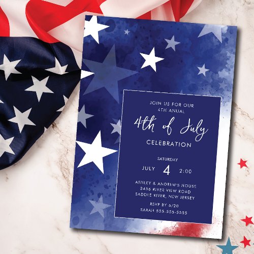 All American Party 4th of July Invitation