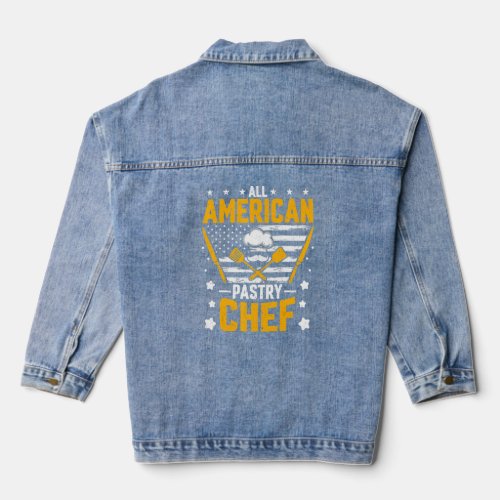 All American Pastry Chef  American Flag Pastry Che Denim Jacket