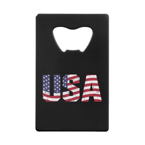 All American Patriotic USA Logo Credit Card Bottle Opener