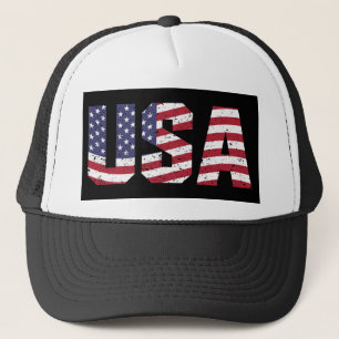 “All American” Patriotic USA Logo Trucker Hat