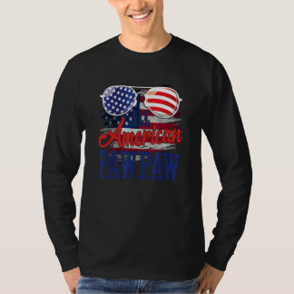 All American Pawpaw Sunglasses US Flag 4th of July T-Shirt