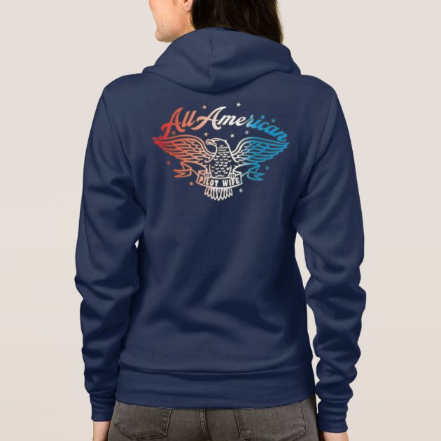 All American Pilot Wife Eagle Motorcycle Logo Hoodie | Zazzle