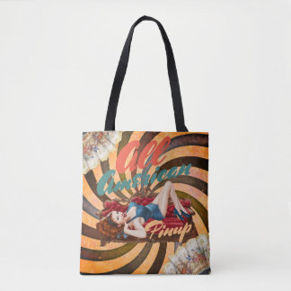 All american pin up vintage retro costumisable  tote bag