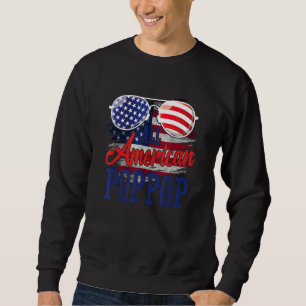 All American PopPop Sunglasses US Flag 4th of July Sweatshirt