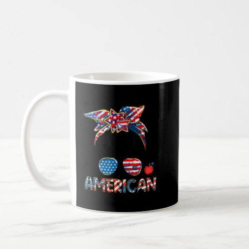 All American Principal Messy Bun Women Tie Dye 4th Coffee Mug