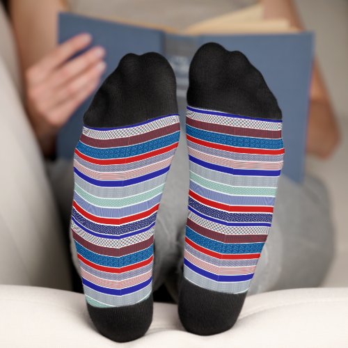 All American Red White and Blue Patriotic Stripes Socks