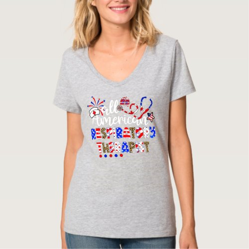 All American Respiratory Therapist Fireworks 4th T_Shirt