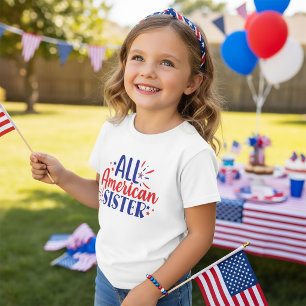 All American Sister 4th July T-Shirt for Kids
